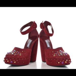 ✅✨AUTHENTIC PRADA✨✅ Studded Suede Banana Heel